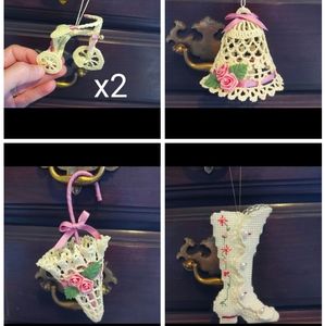 ⭐LAST DAY⭐ Vintage Crochet Country Christmas Holiday Ornament Bundle